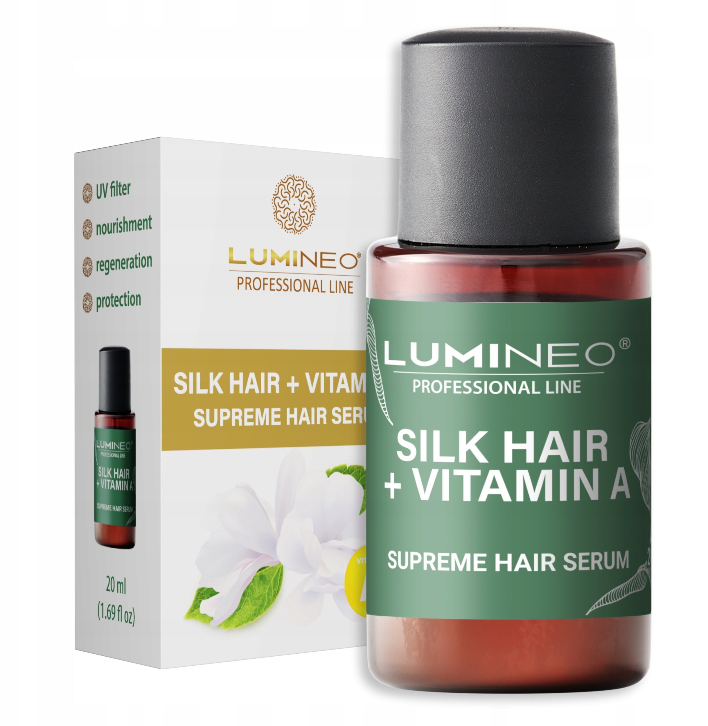 LUMINEO Professional Line Serum do włosów z Jedwabiem i Witaminą A 20 ml