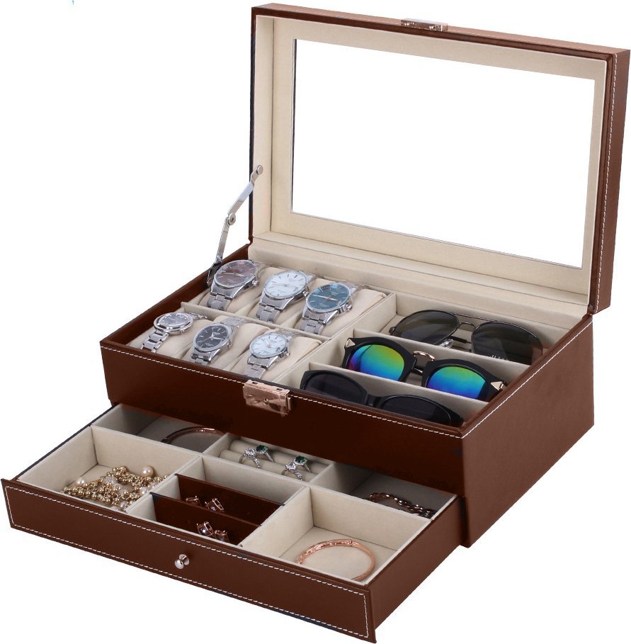 Korbi PUDEŁKO ETUI NA ZEGARKI I OKULARY SZKATUŁKA NA BIŻUTERIĘ KOLCZYKI SKÓRA G11