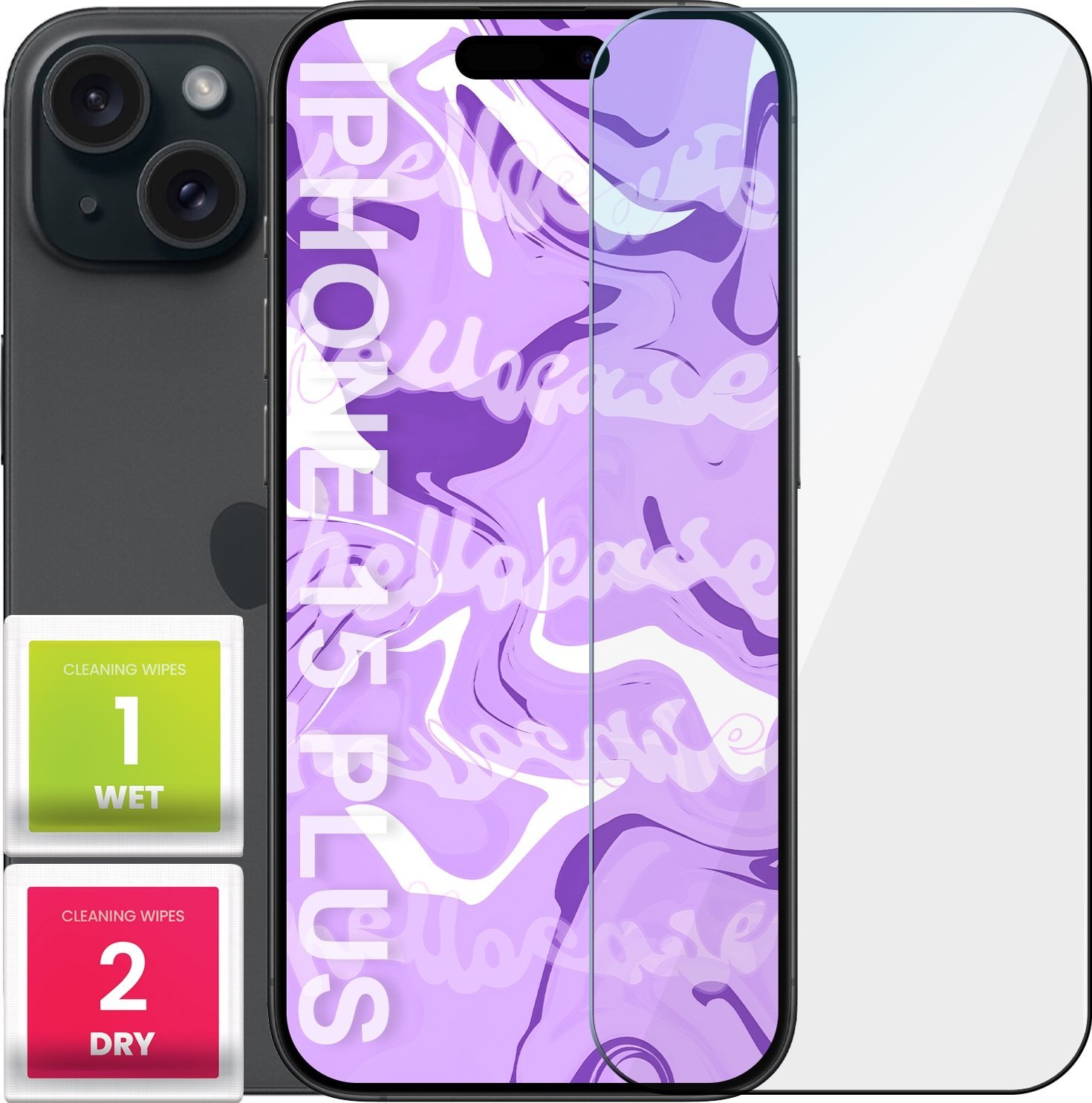 Hello Case Szkło Hartowane do Iphone 15 Plus (szybka 9H, płaskie 2.5D, ochronne)