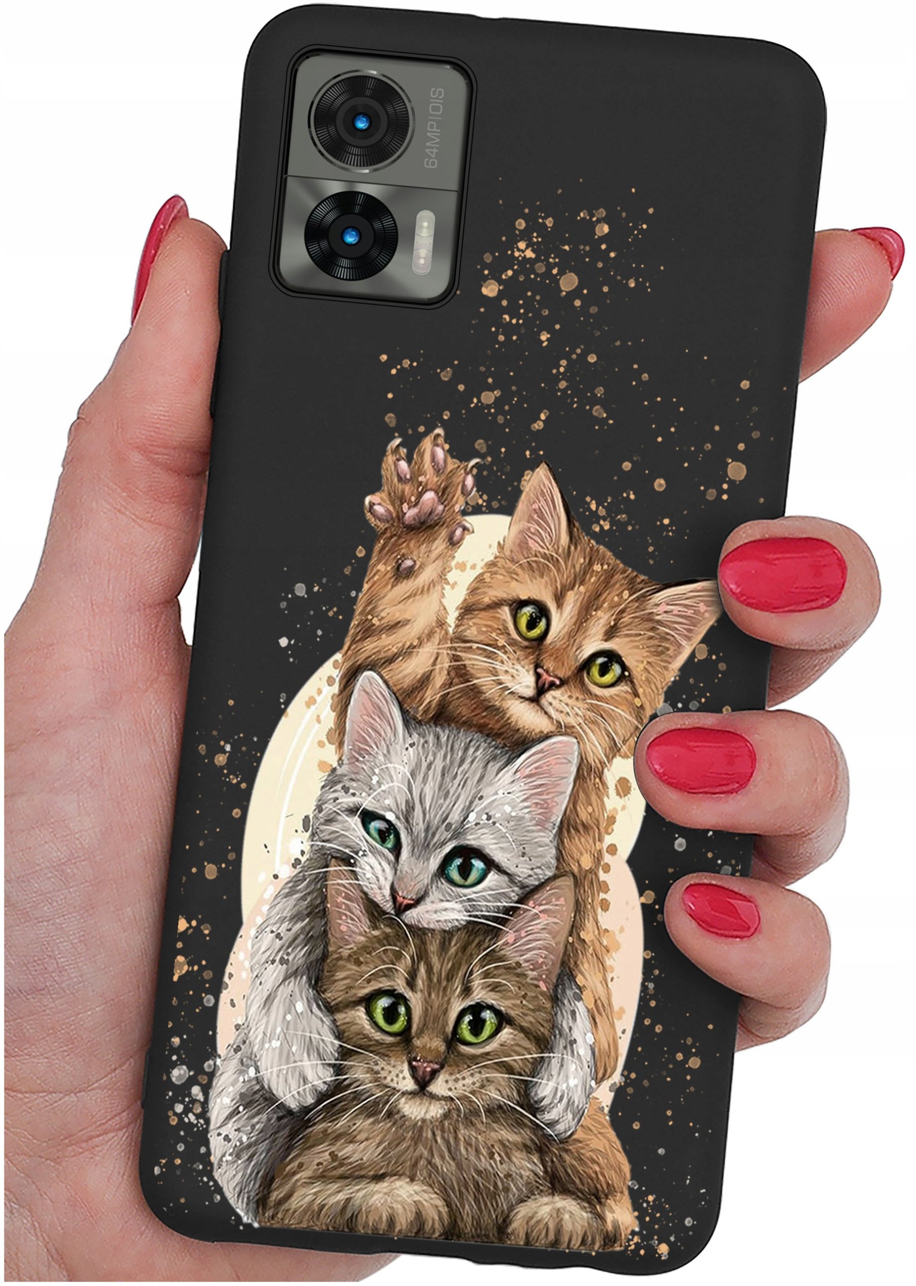 krainaGSM Etui do Motorola Moto Edge 30 Neo wzory | SILIKONOWE MATT CASE + SZKŁO 9H