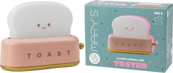 Lampka nocna LED toster różowy
