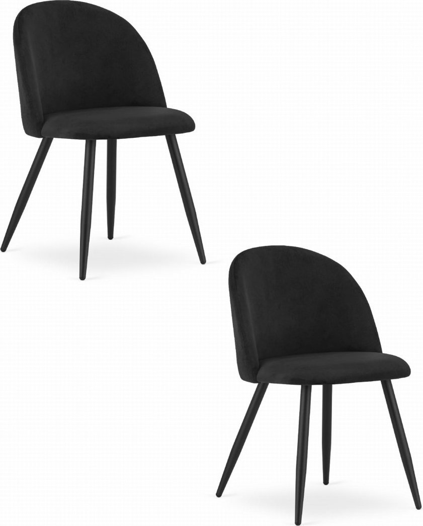 Krzesło BELLO - aksamit czarne / nogi czarne x 2