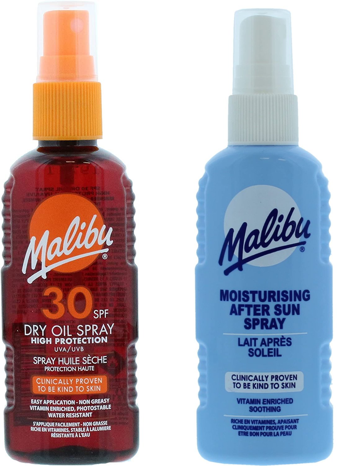 Malibu SPF30 Olejek Brązujący 100ml + Spray Po Opalaniu 100ml