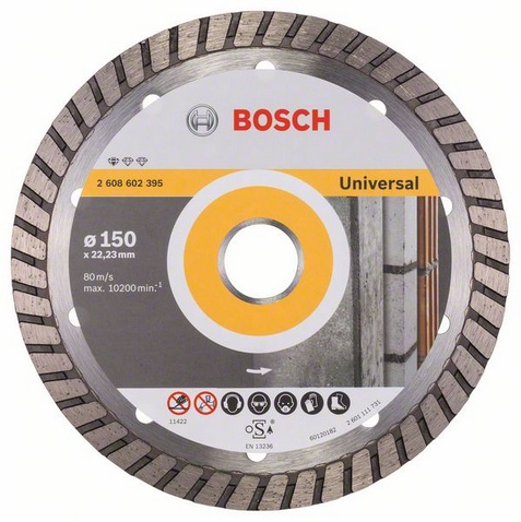 Bosch Diamentowa tarcza tnąca STANDARD FOR UNIVERSAL TURBO 150x22,2mm 2 608 602 395