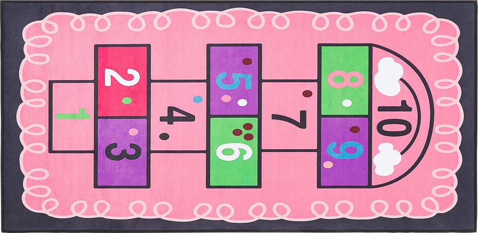 Beliani Dywan dziecięcy gra w klasy 80 x 150 cm różowy HONAZ