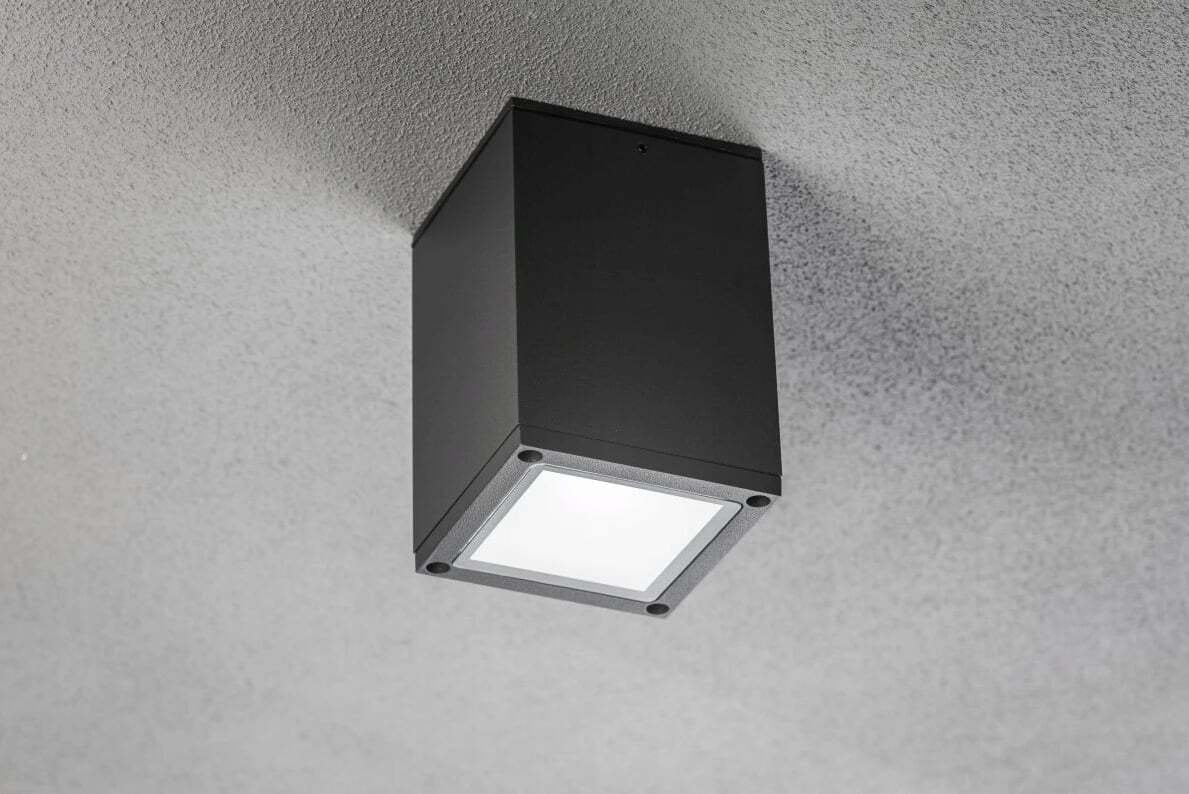 Lampa sufitowa GTV Oprawa sufitowa LENTO, aluminium, 100x130, IP54, max 35W, kwadratowy, grafitowy