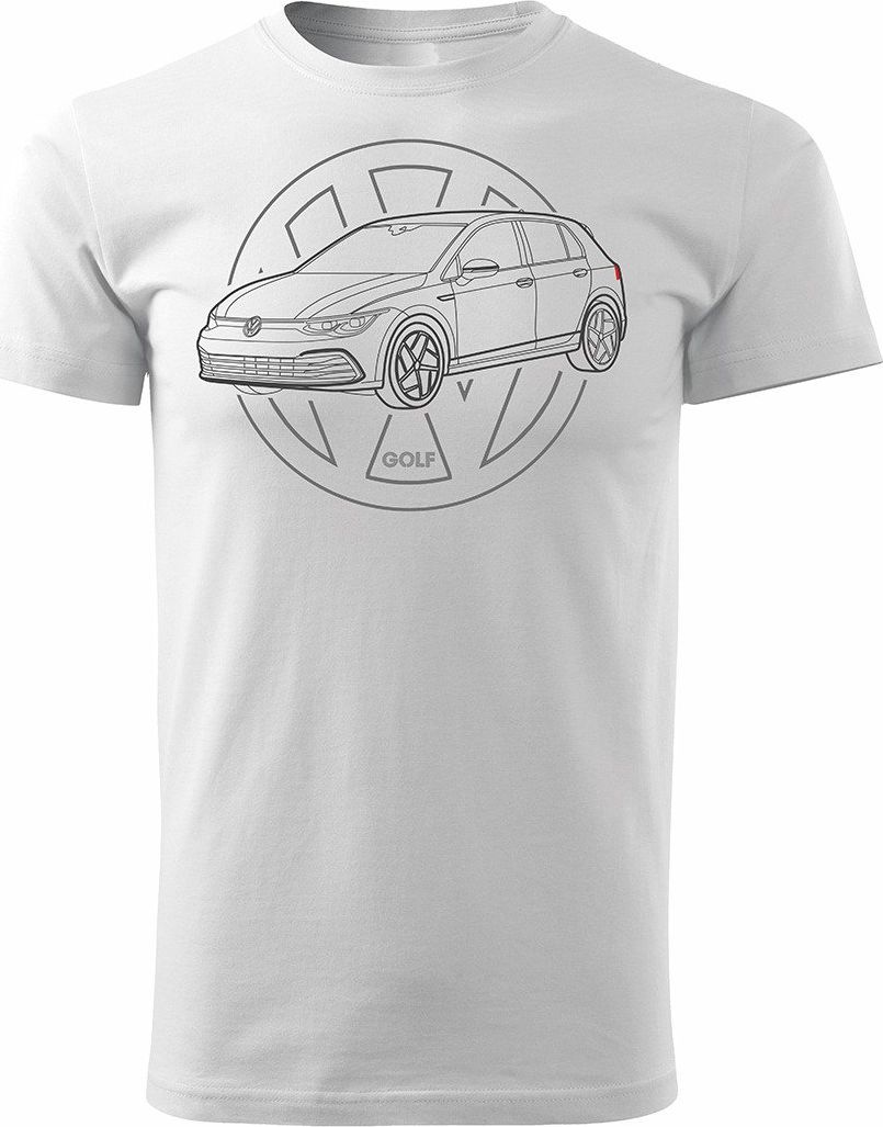Topslang Koszulka z samochodem VW Golf męska biała REGULAR XL