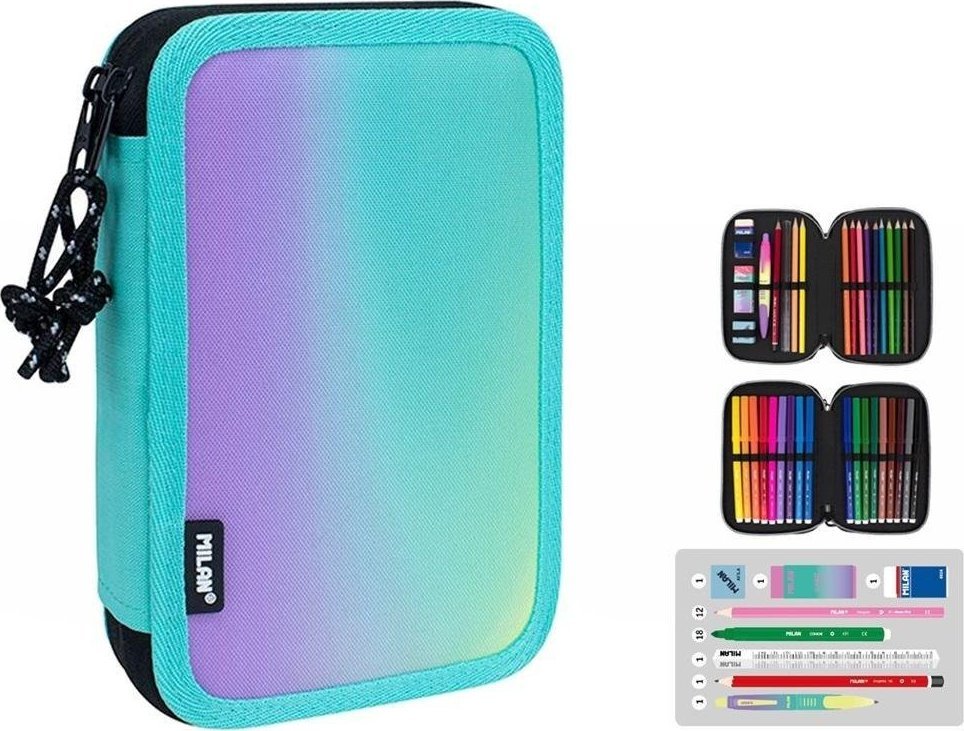 Piórnik Milan Piórnik Podwójny Milan Sunset 34 Części Kolor Zielony