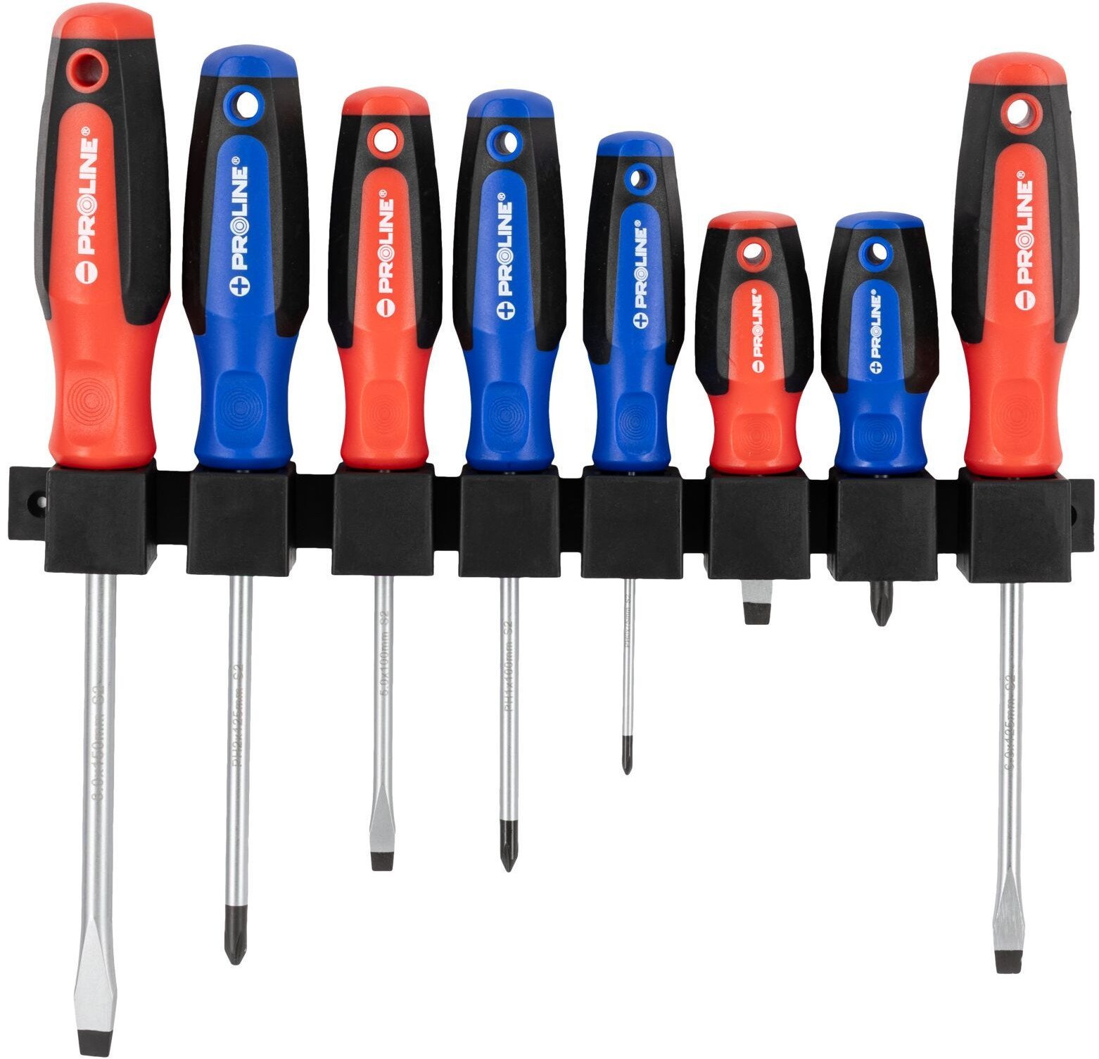 Zestaw wkrętaków 8 szt.,soft-touch,s2,magnes,uchwyt,proline