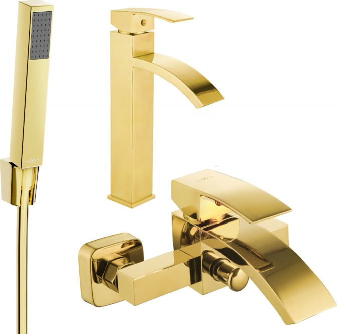 Mexen Mexen Libra R77 zestaw wannowy, złoty - 745113R77-50