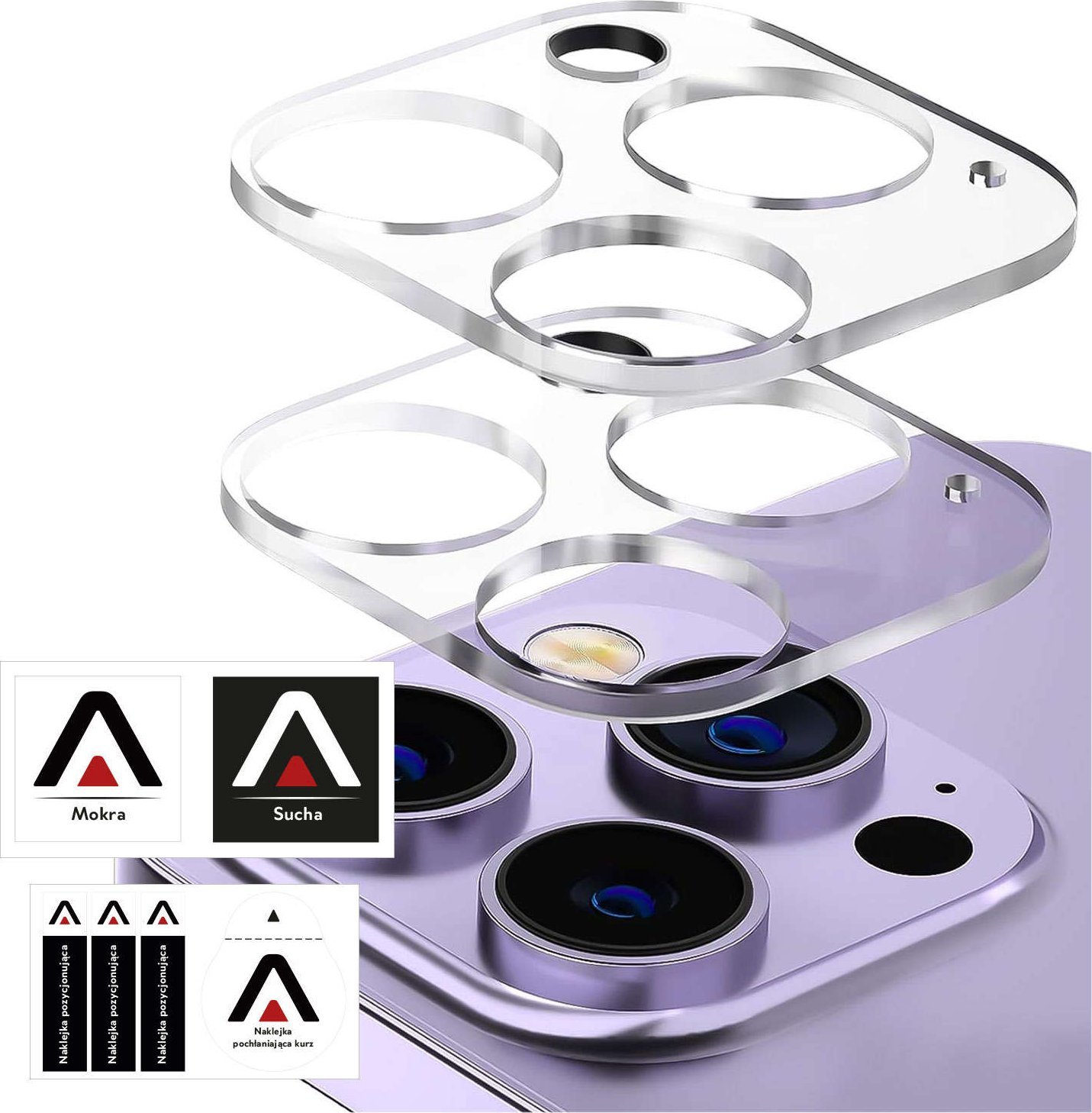 Alogy 2x Szkło na obiektyw aparat do iPhone 15 Pro / 15 Pro Max Alogy lens clear przezroczyste