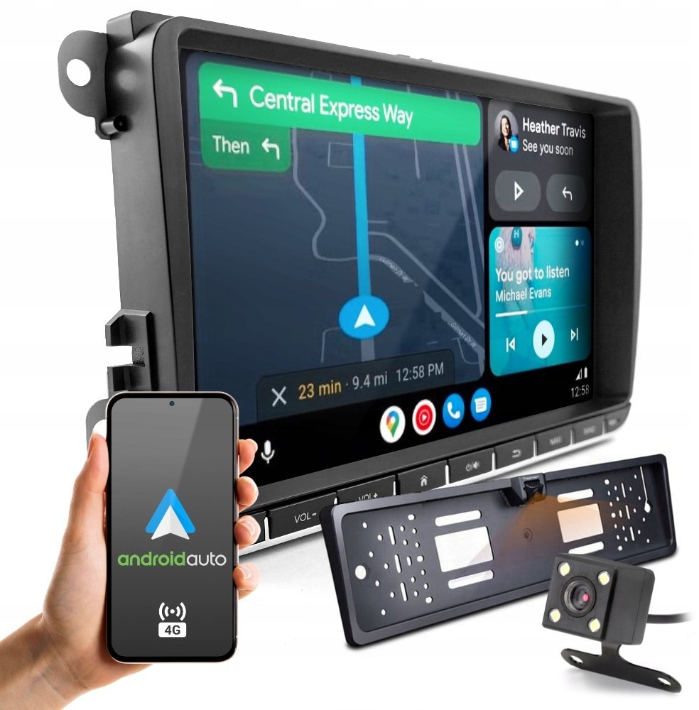 Radio 4GB RAM Volkswagen 9" Nawigacja GPS Android WiFi GSM 4G Kamera