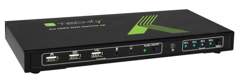 Przełącznik Techly 4-portowy przełšcznik KVM HDMI/USB 4x1 z audio (028702) - AVTEYVS00028702