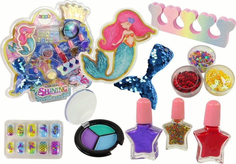 LeanToys Zestaw Do Makijażu Zdobienie Paznokci Syrenka