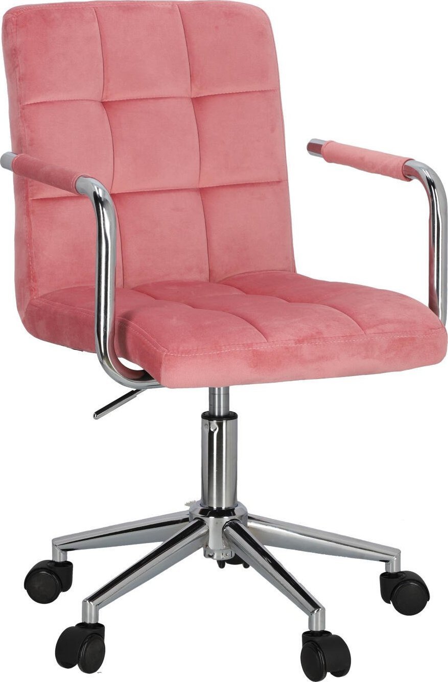 Krzesło biurowe Intesi Fotel biurowy Cosmo Arm różowy velvet
