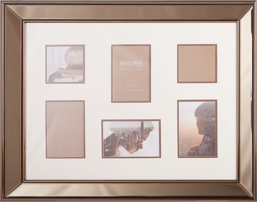 Ramka Shumee Multiramka na 6 zdjęć lustrzana miedziana DABOLA