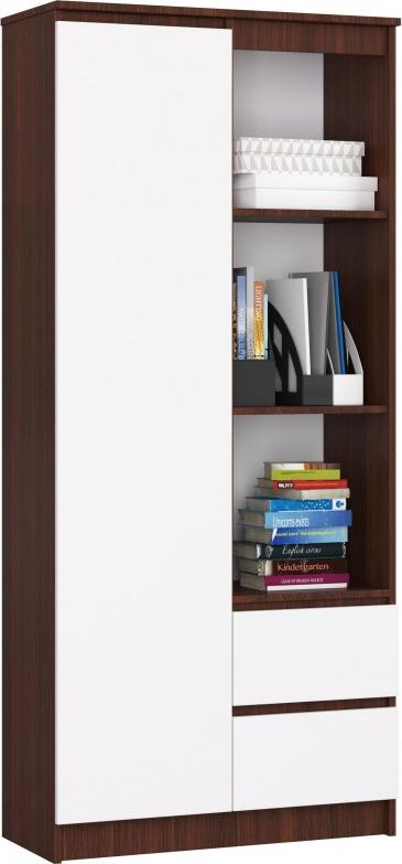 Fabryka Mebli Akord REGAŁ BIUROWY R 80 cm CLP R11 WENGE / BIAŁY