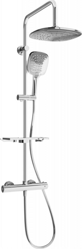 Zestaw prysznicowy Mexen Mexen KT17 zestaw prysznicowy natynkowy z deszczownicą i baterią termostatyczną, chrom - 771501793-00