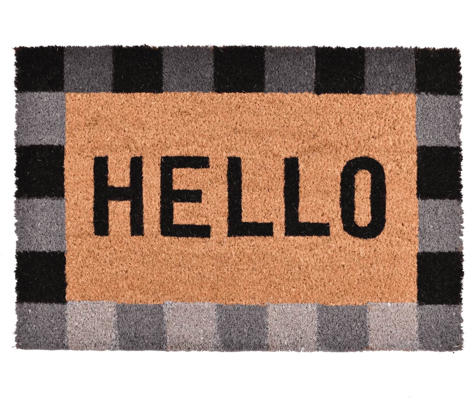 Wycieraczka kokosowa z nadrukiem HELLO KWADRATY