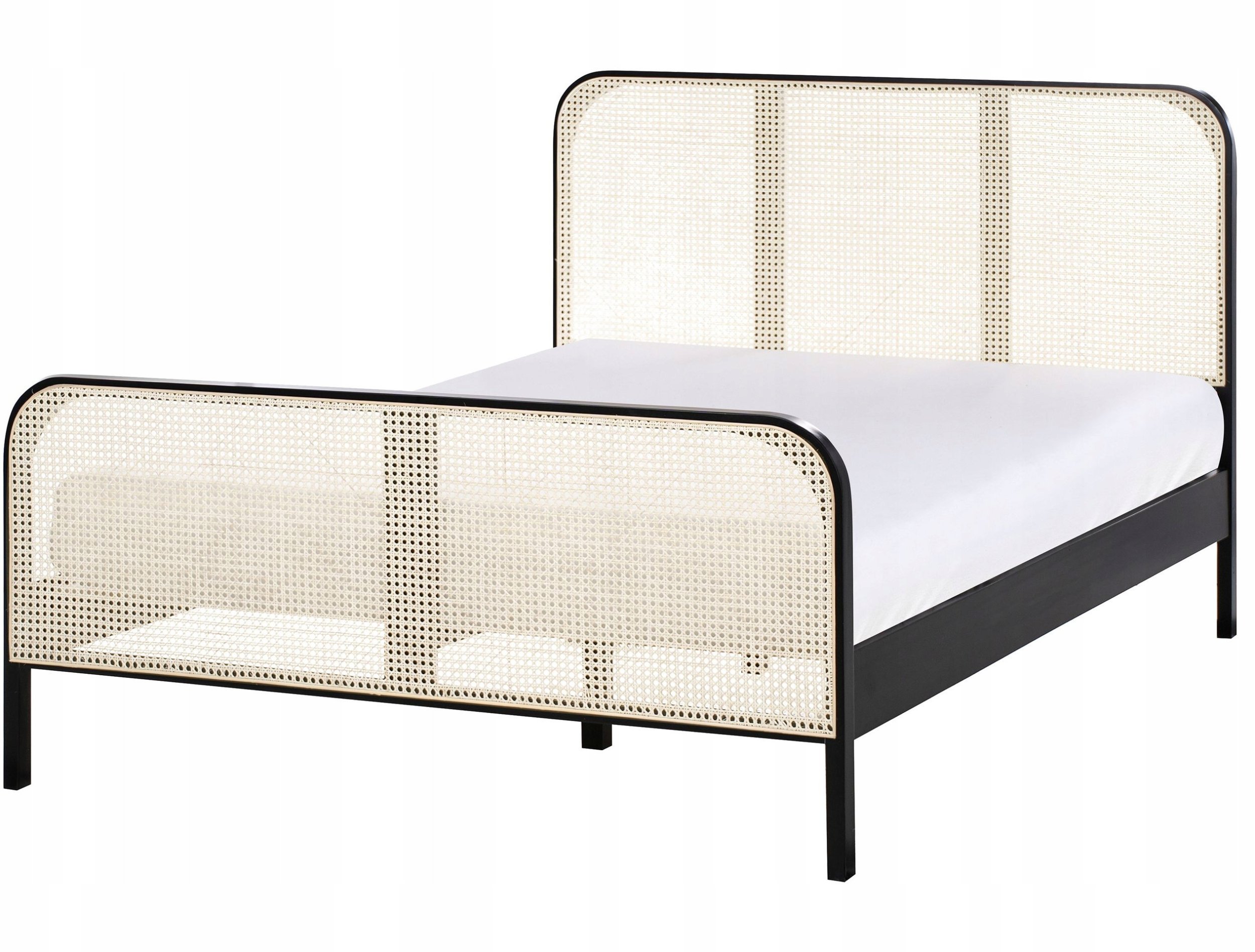 Łóżko Drewno sosnowe GONFARON 140 x 200 cm Czarny