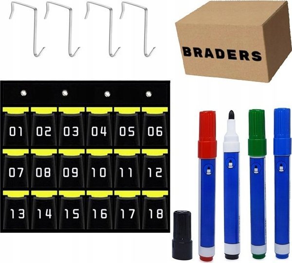 Numerowany Organizer uchwyt na telefony 18 kieszeni - szkoła, biuro, klasa