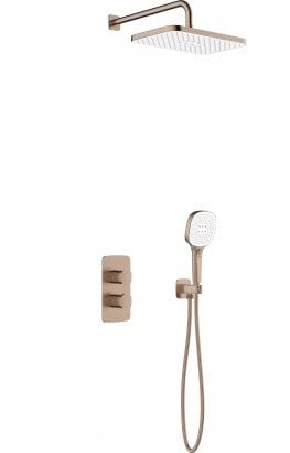5759-501-34 / KFA / MALAGA / ZESTAW NATRYSKOWY PODTYNKOWY TERMOSTAT , PVD BRUSHED ROSE GOLD /