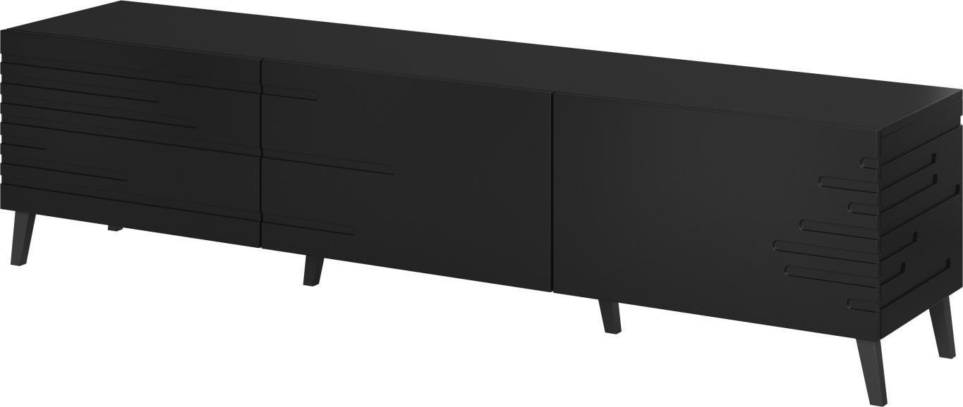 Cama Meble Szafka RTV NOVA 186x40x48 czarny mat