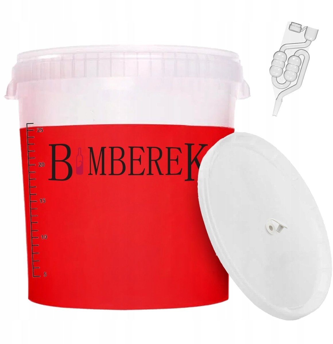 POJEMNIK FERMENTACYJNY 33l Z RURKĄ WIADRO BEZBARWNE NA BIMBER WINO PIWO