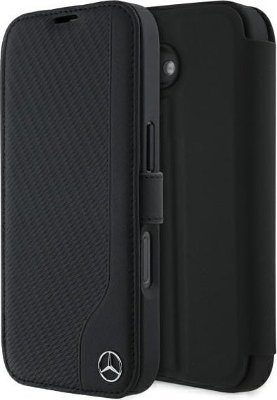Mercedes Mercedes MEBKP16S23RBGVK iPhone 16 6.1" czarny/black bookcase Leather Wood Imitation