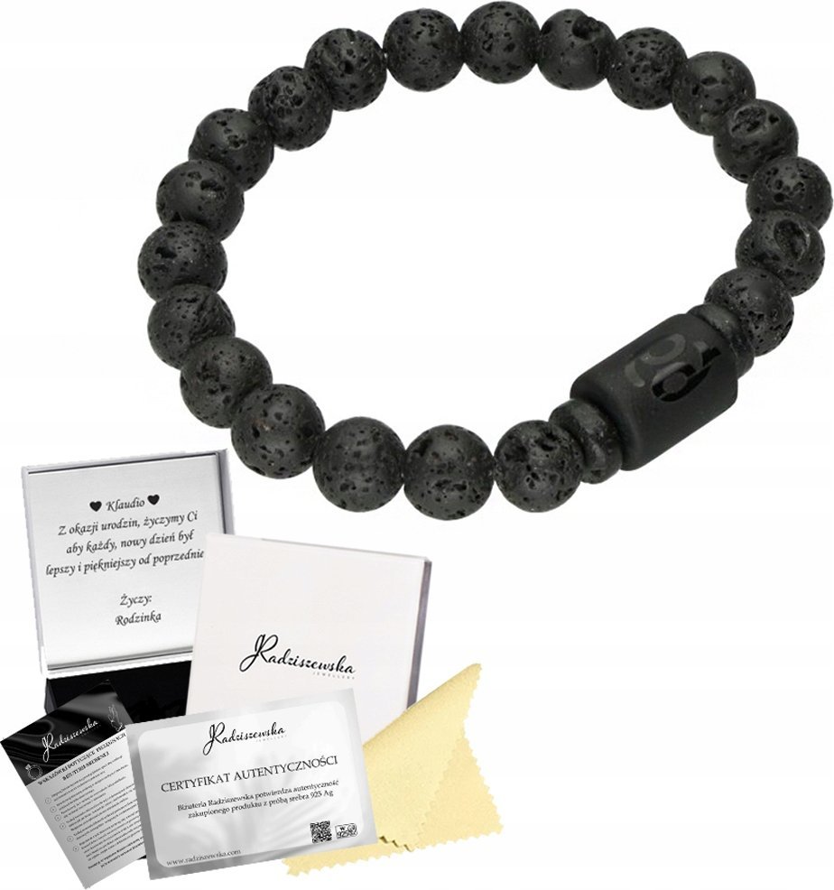 Radziszewska Jewellery Bransoletka Męska Znak Zodiaku z Kamieni Naturalnych Dzień Chłopaka Prezent