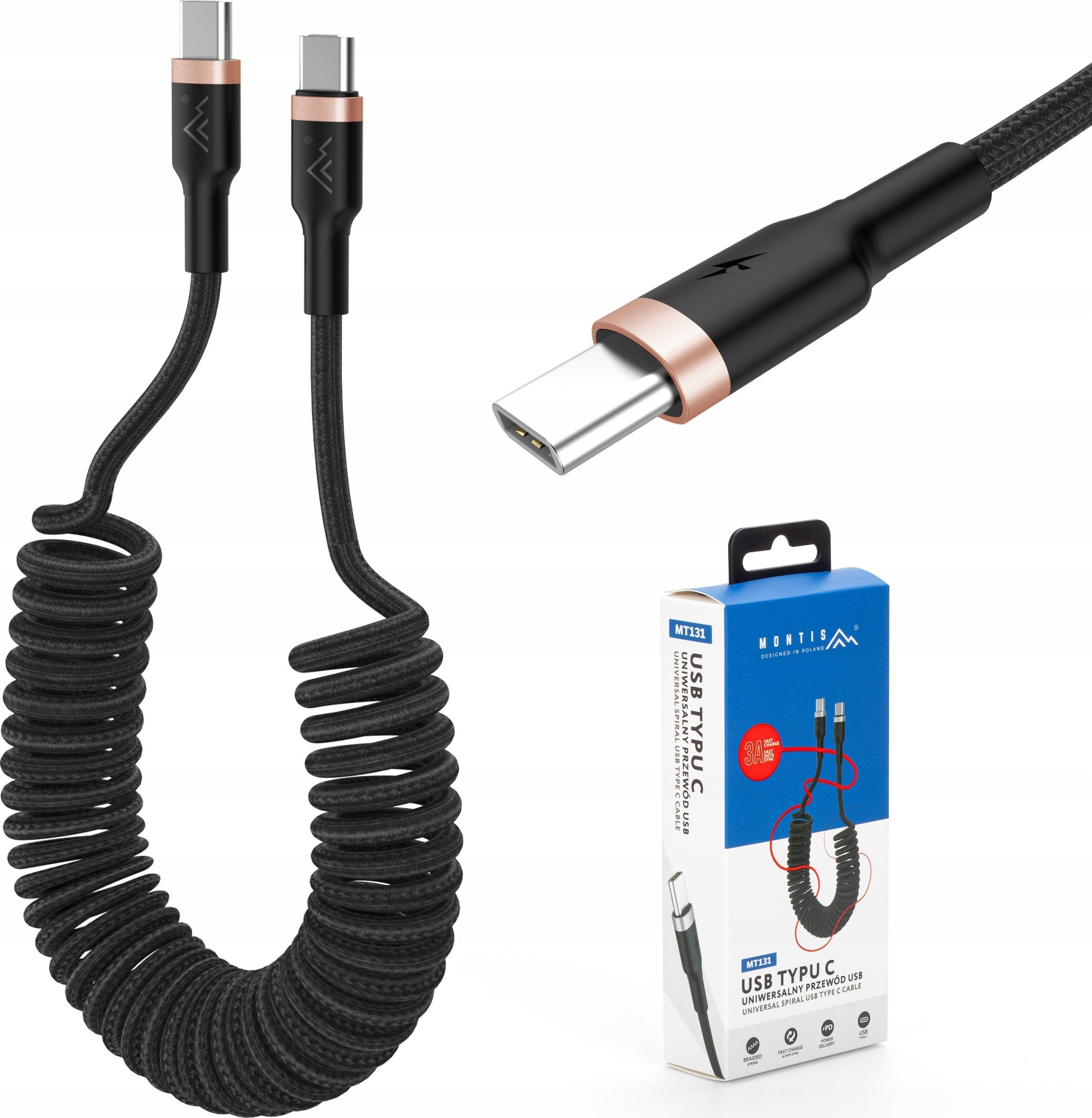 Kabel USB Montis USB-C - USB-C 1.5 m Czarny (MT131)