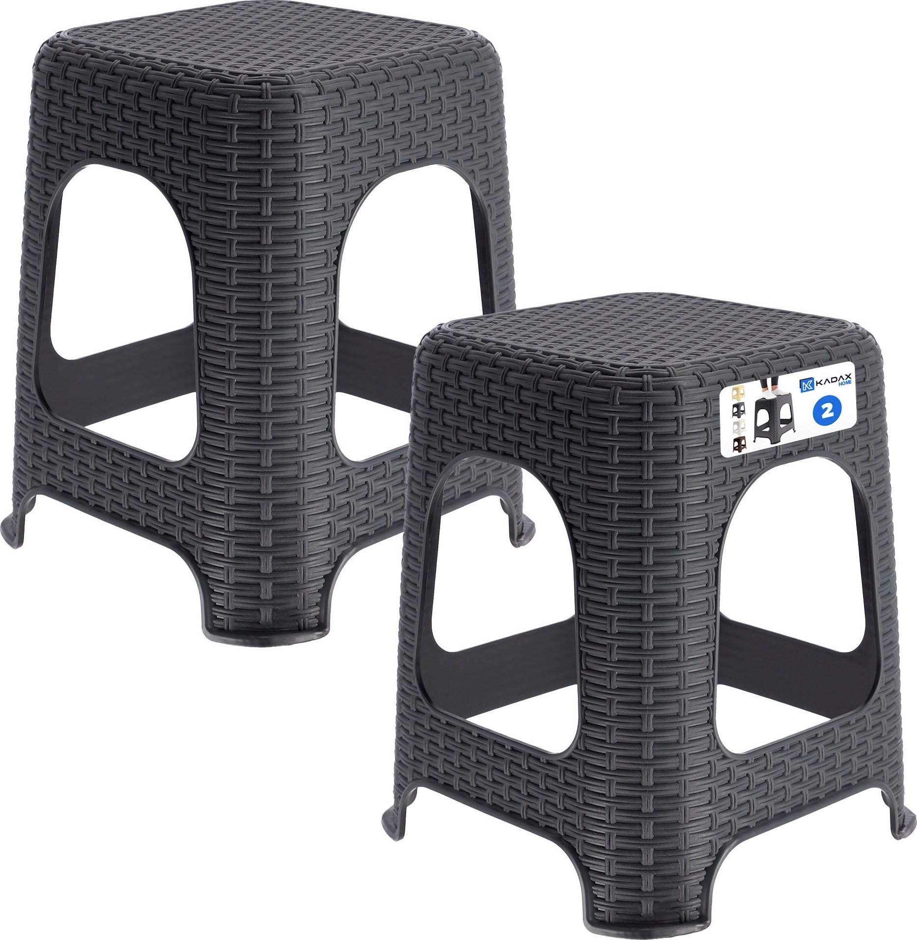 Kadax KADAX Taboret Kuchenny Stołek Taborety Szary 2szt