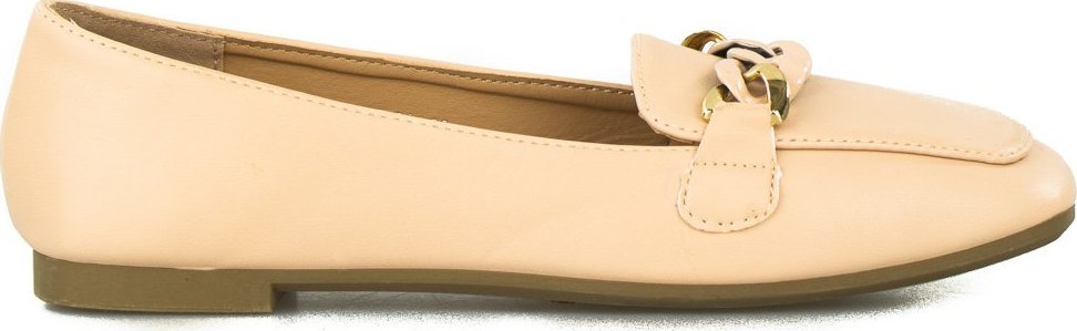 Wolski Mokasyny z kwadratowym noskiem z ozdobą cieliste-38