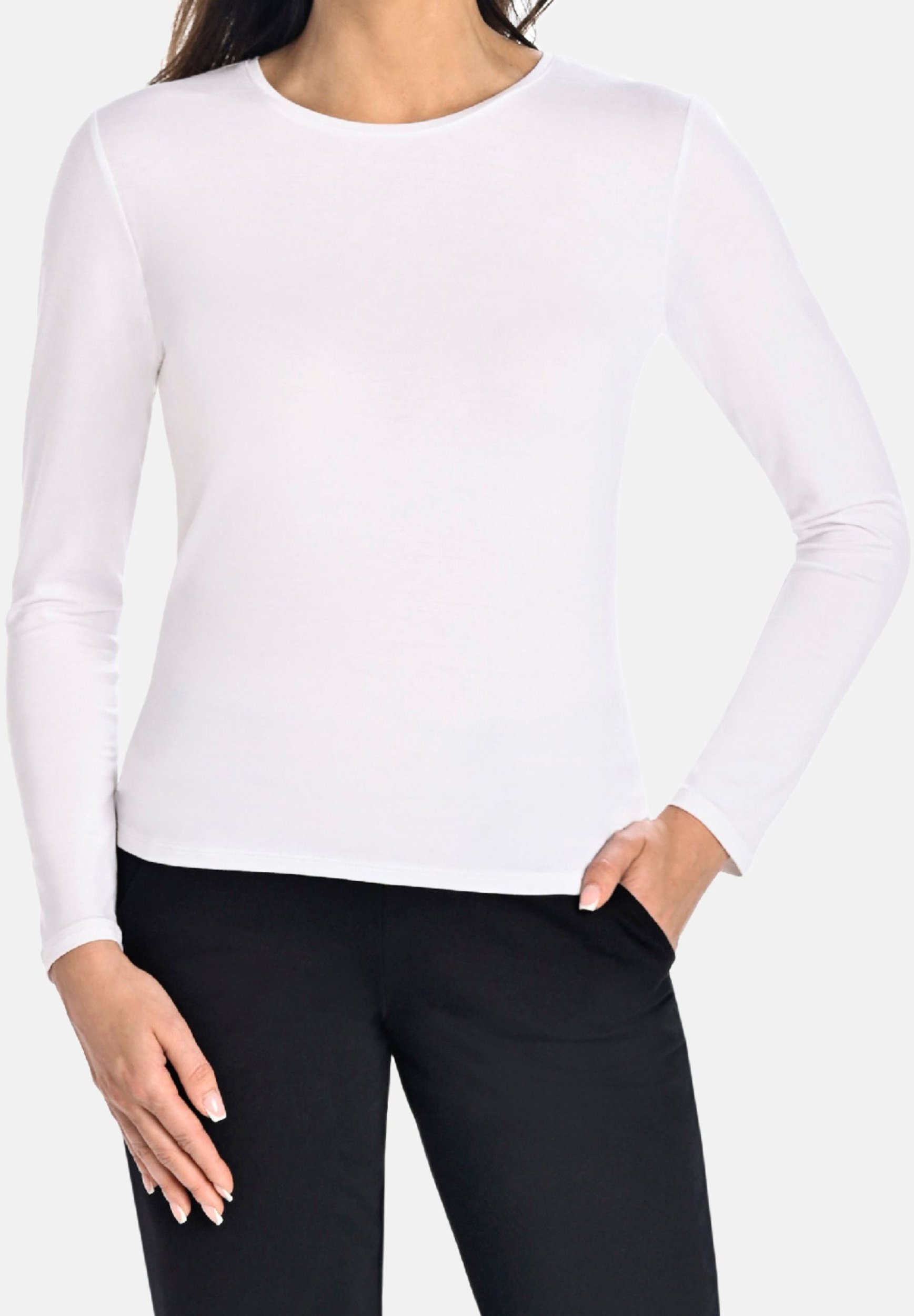 Bluzka damska bambusowa koszulka Aria biała Biały M