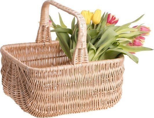 WickerPL Kosz Wiklinowy w Kolorze Naturalnym kosz na zakupy holenderski 42x32 H23 cm