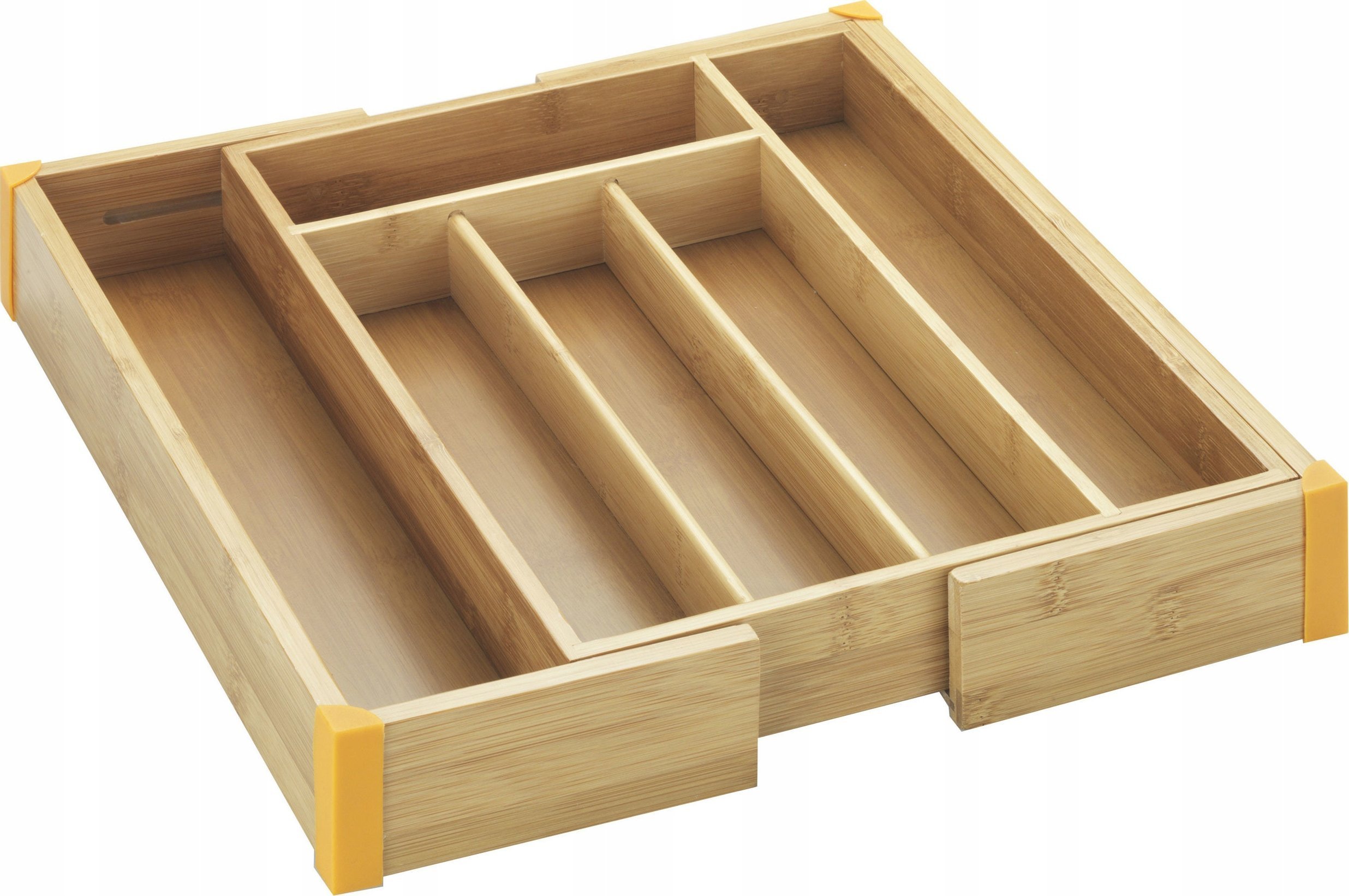 Maximex Rozsuwany pojemnik na sztućce BAMBOO, wkład do szuflady, 25,5 - 38 x 36 x 5 cm