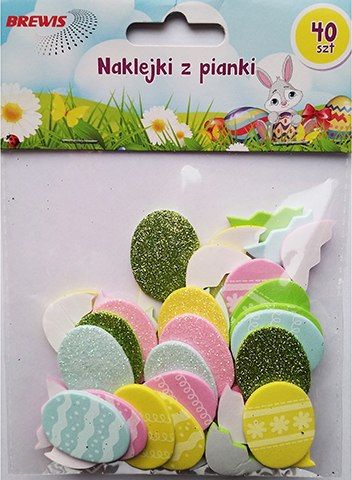 BREWIS Naklejki piankowe BREWIS PVE 14 Wielkanoc 40szt. Brewis