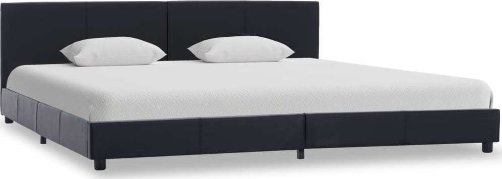 vidaXL Rama łóżka z podnośnikiem, czarna, sztuczna skóra, 160 x 200 cm