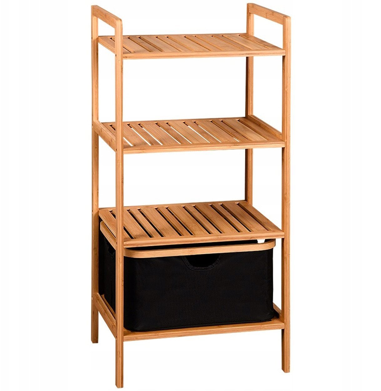 Bambusowy regał z wyciąganym koszem, 93,5 cm