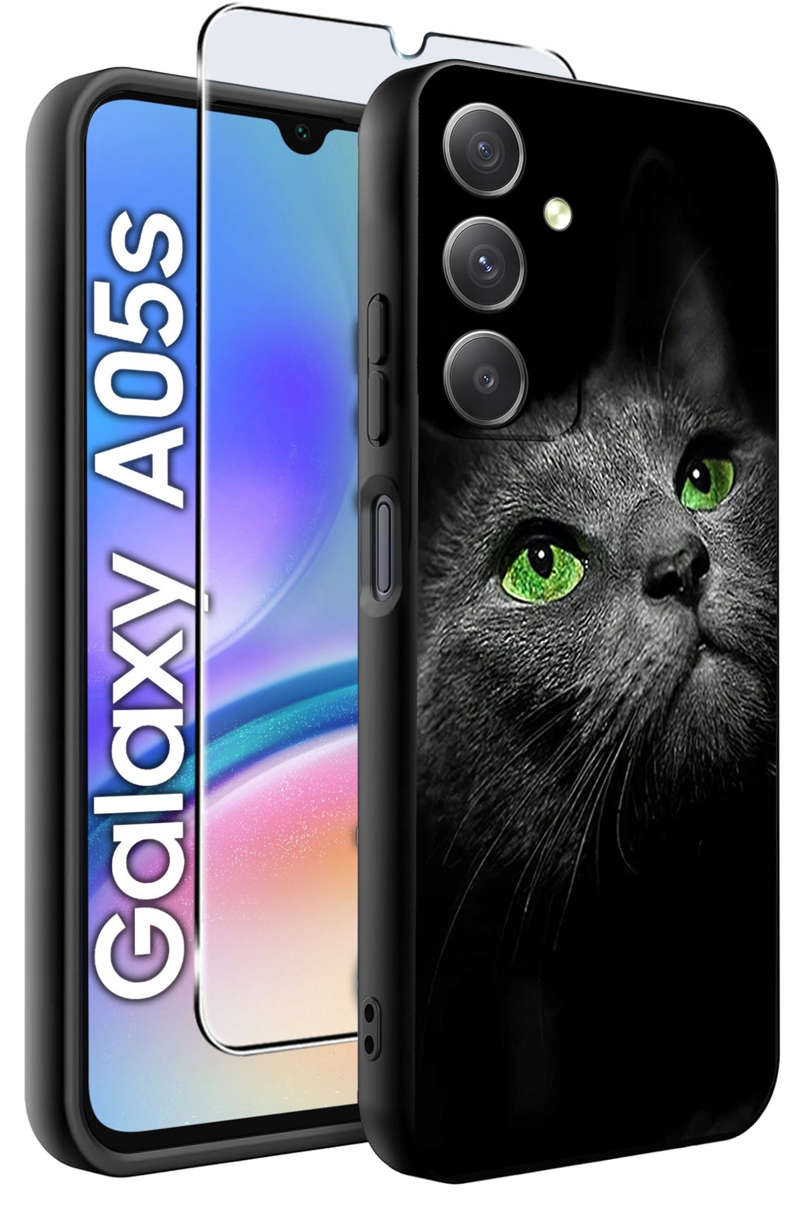 ETUI do Samsung A05s WZORY | SILIKONOWE MATT CASE + SZKŁO 9H