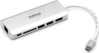 HUB USB Roline Stacja dokująca ROLINE USB typu C, HDMI 4K, USB 3.0 / USB 3.2 Gen 1, SD/MicroSD, Gigabit Ethernet