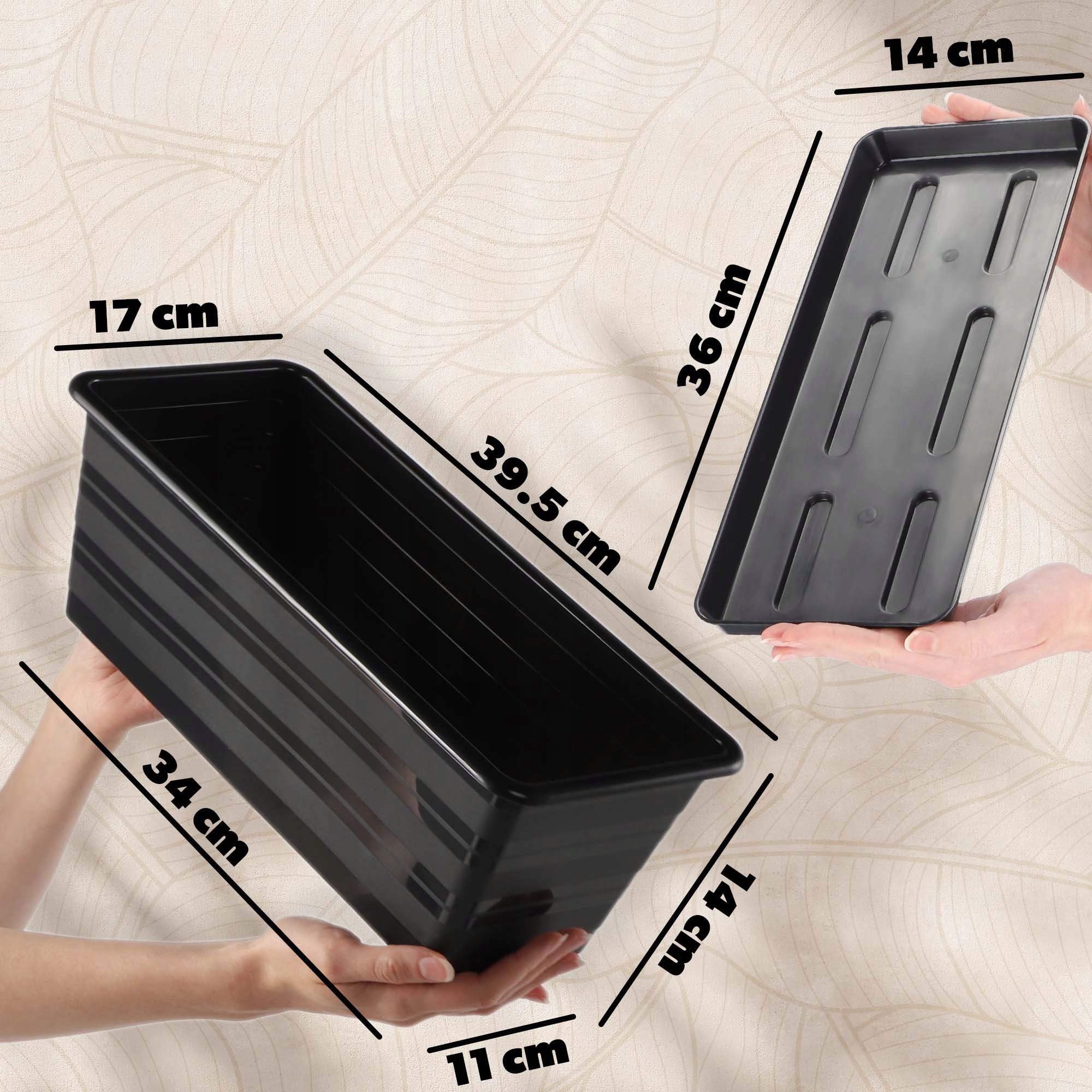 Kadax KADAX Skrzynka Balkonowa 40cm Doniczka + Podstawka