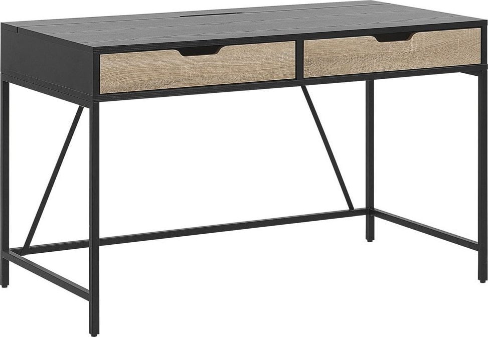 Biurko Beliani Jena Czarno-Brązowe 120 cm x 60 cm