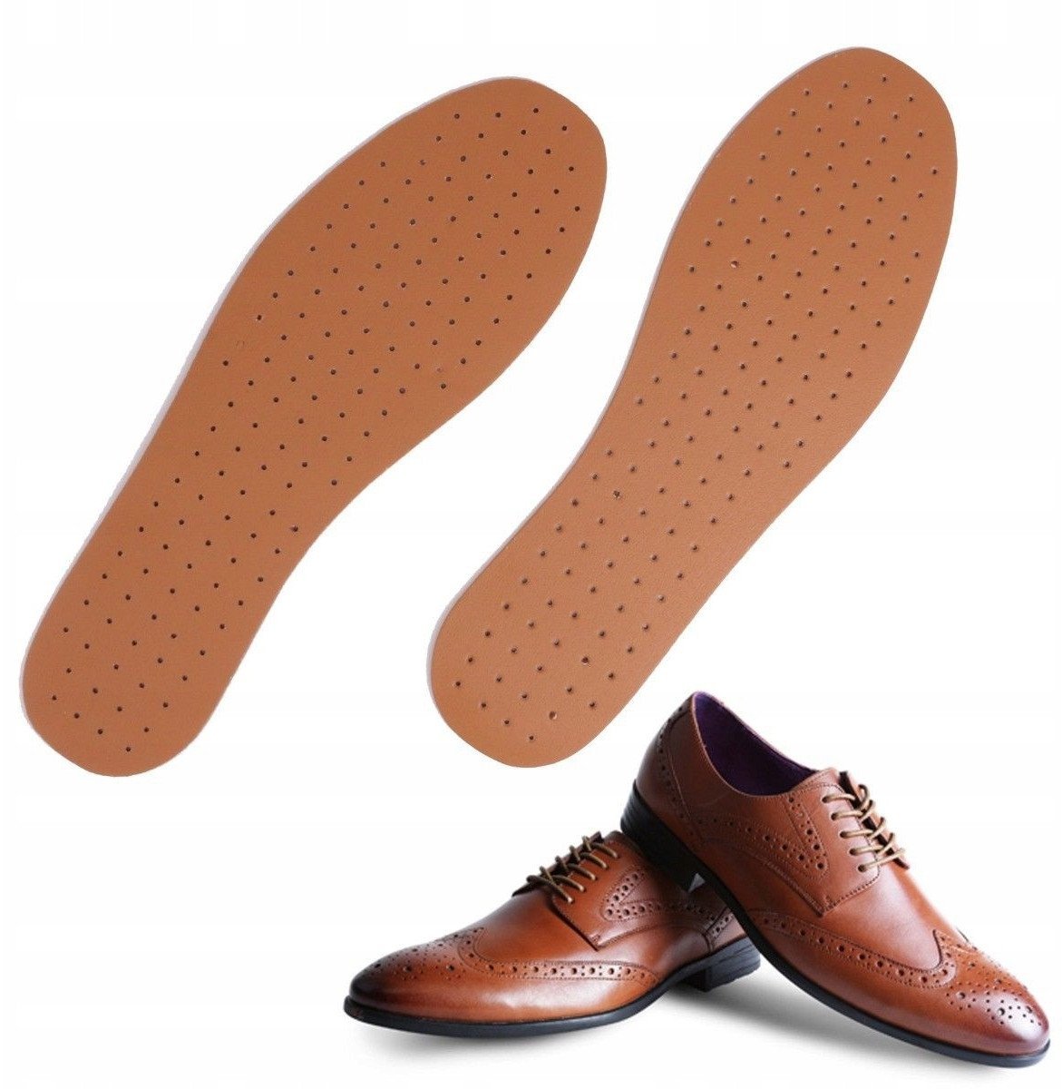 INSOLES PU LEATHER 1 PAIR