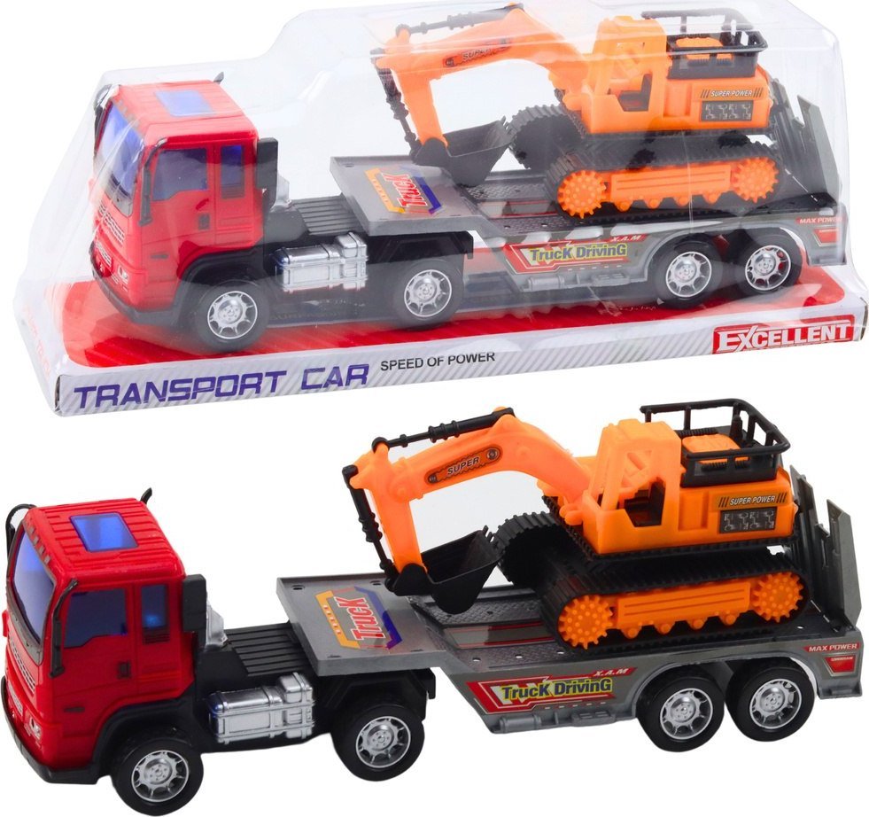 Zestaw Ciężarówka Laweta Naczepa Koparka Gąsienicowa