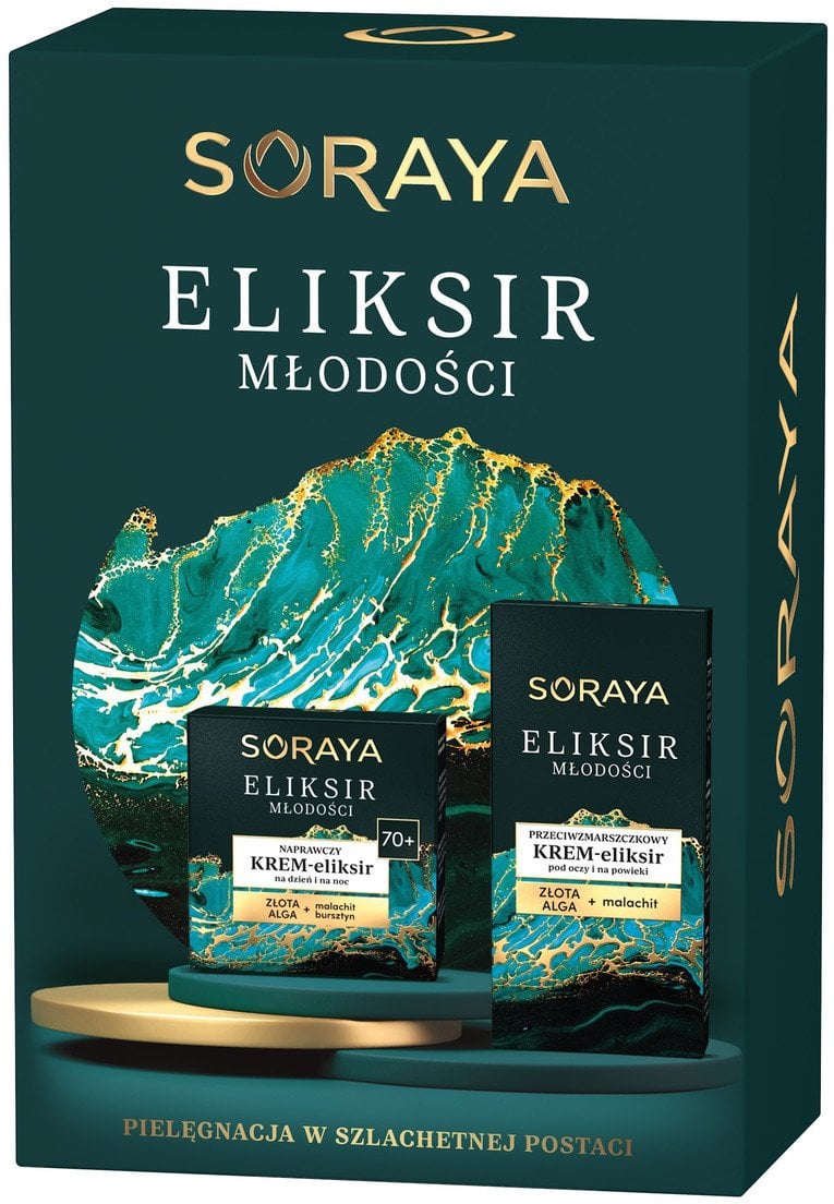 SORAYA Zestaw prezentowy Eliksir Młodości 70+ (Krem-eliksir naprawczy + Krem-eliksir przeciwzmarszczkowy pod oczy i na powieki)