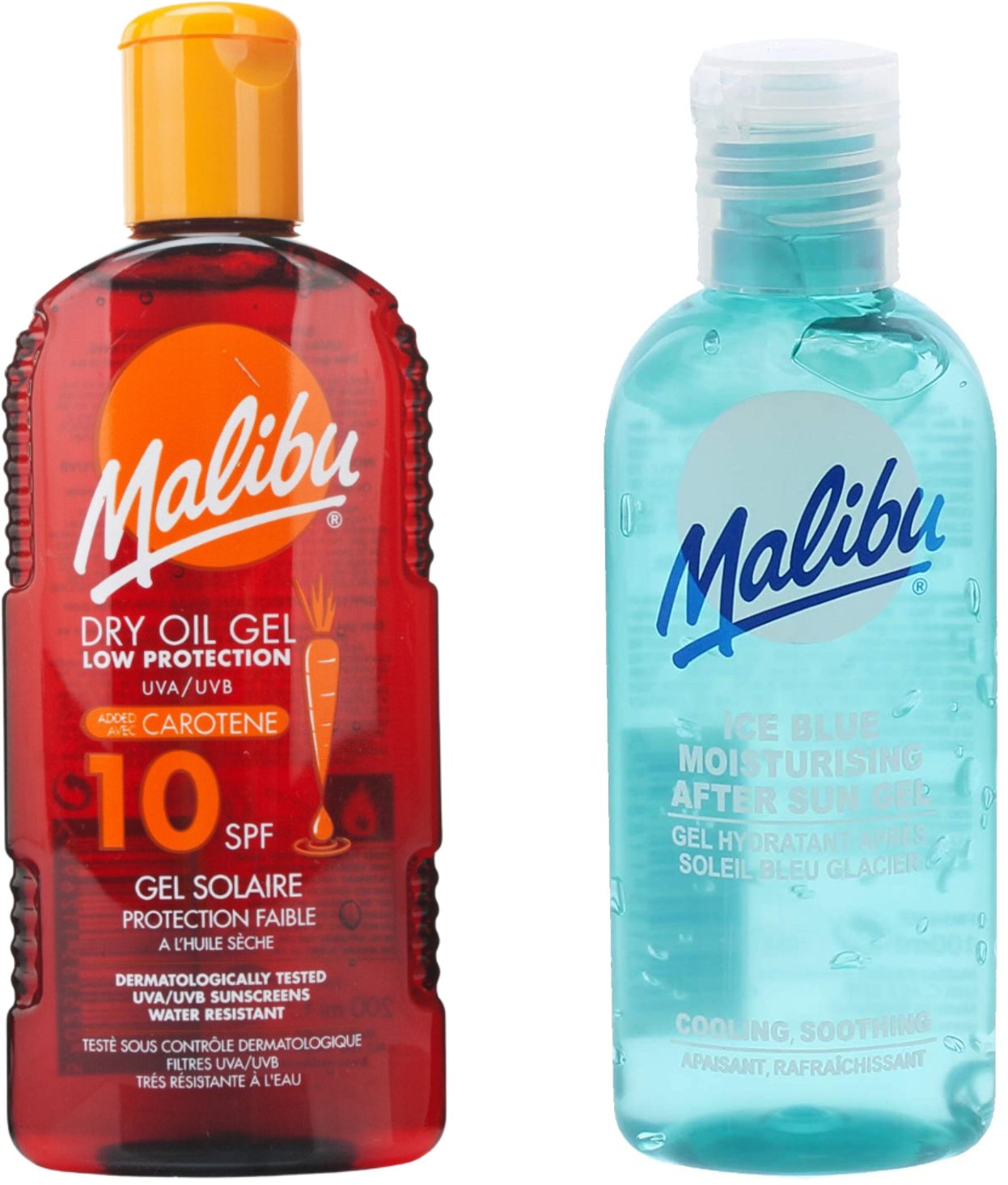 Malibu Suchy Olejek W Żelu SPF10 200ml + Żel Po Opalaniu 100ml