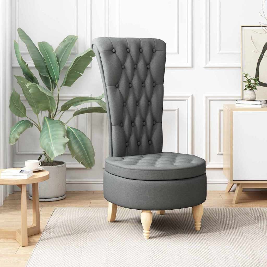 vidaXL Fotel typu slipper Ciemnoszary 56,5 x 70 x 110 cm tkanina