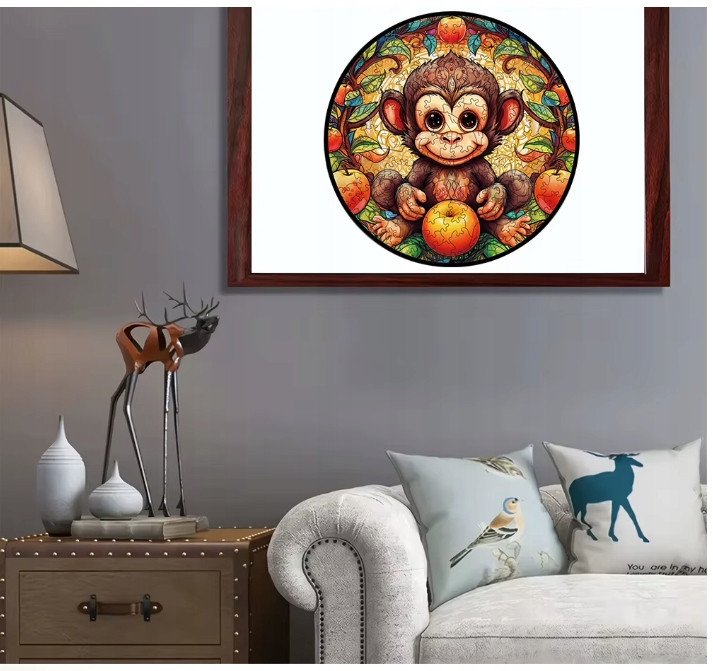 Puzzle Drewniane Wooden A3 dla dzieci i dorosłych 180 el. Małpka