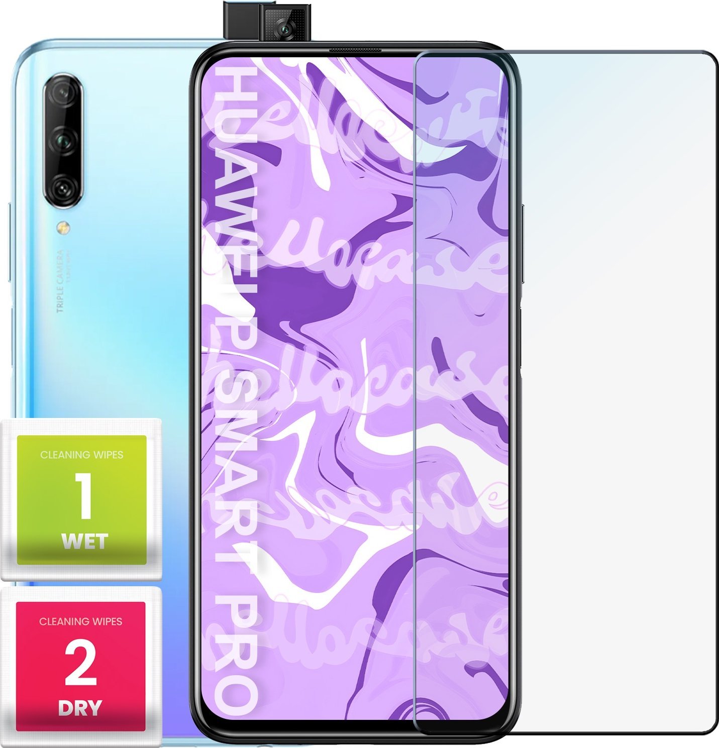 Hello Case Szkło Hartowane do Huawei P Smart Pro (szybka 9H, płaskie 2.5D, ochronne)